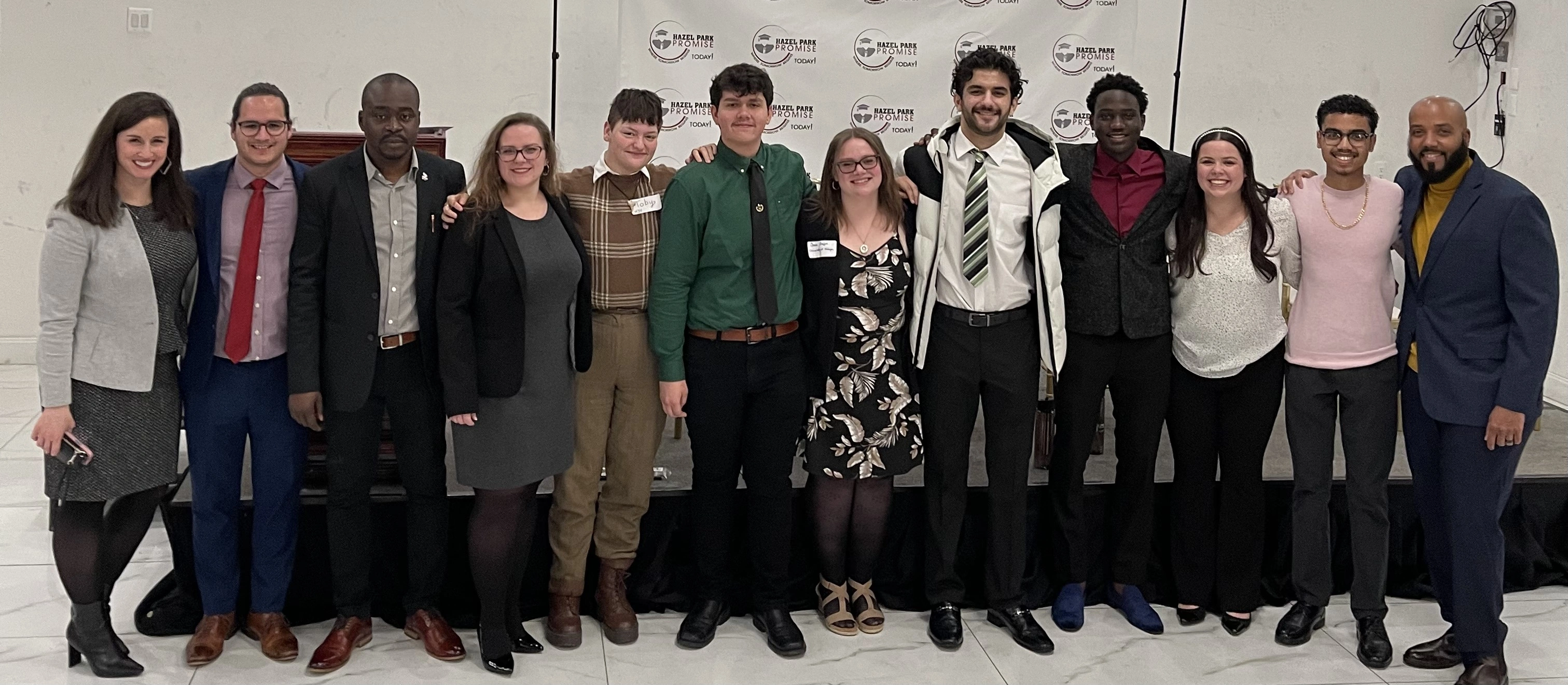 Students and Promise Zone staff at the fundraiser dinner